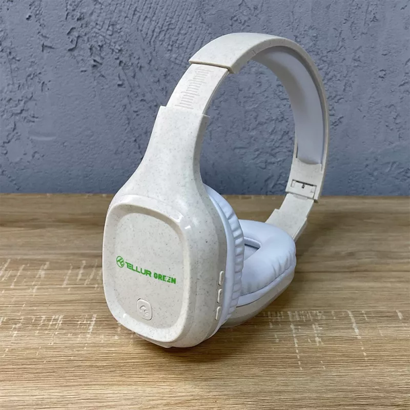 Kõrvaklapid Tellur roheline Bluetooth Over-Ear Headphones Pulse Foldable Cream TLL511441