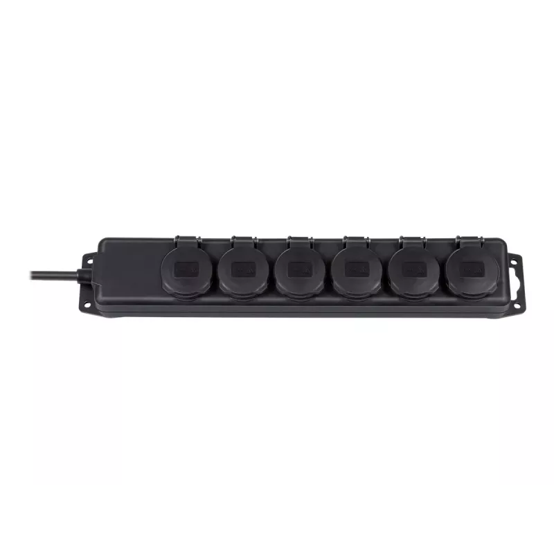 pikendusjuhe IP44 6 pesaga must 2 m H07RN-F 3G1,5 (1159970)
