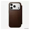 Nahast fliip-stiilis telefonikate Nomad Modern Leather Folio iPhone 17 Pro jaoks — pruun, sobib 6,3 tolli (16 cm) ekraanile, 4 kaarditaskut