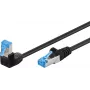 Goobay CAT 6A paigalduskaabel 1x 90° nurga all, S/FTP (PiMF), must, 0,25 m - riivi sakk üleval, LSZH halogeenivaba, vask (51555)