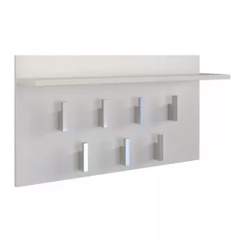Rõivaste riidepuu Top e shop WIESZAK 2F BIEL MAT, puitlaastplaadist, 7 konksu, 700x200x400 mm