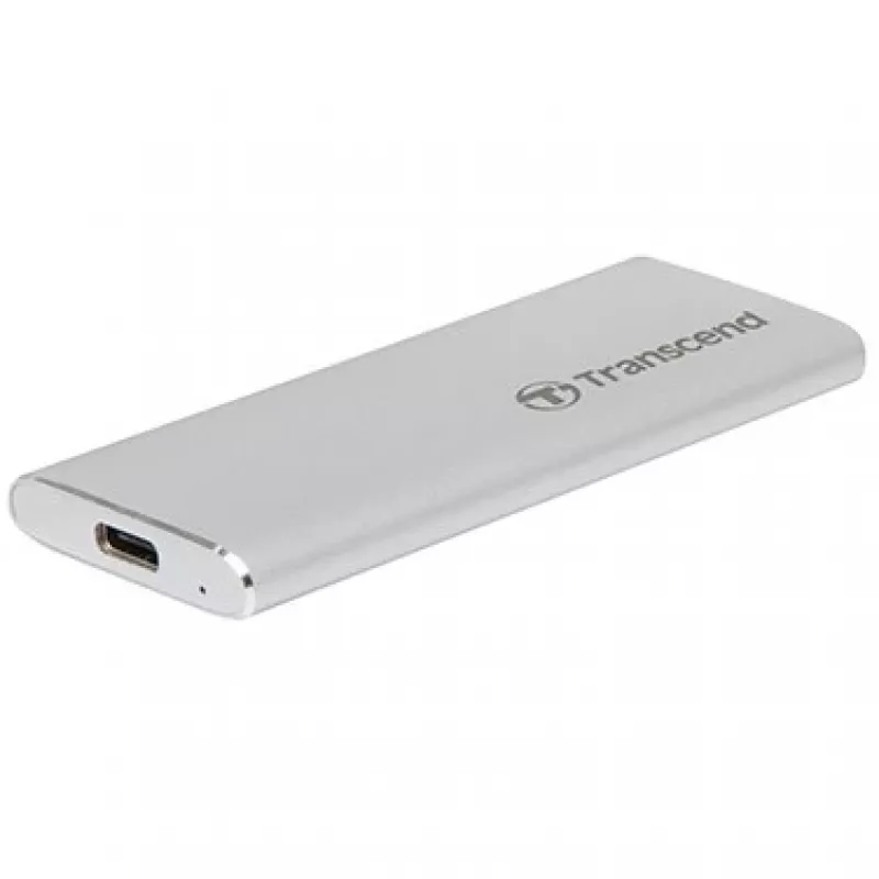 Transcend ESD240C - SSD - 480 GB - väline (kaasaskantav) - M.2 - USB 3.1 Gen 2 (USB-C pistik) - hõbedane