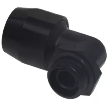 Alphacool HF sissekeeratav liitmik TPV Metal - 90° pööratav 12,7/7,6 mm - must (17455)