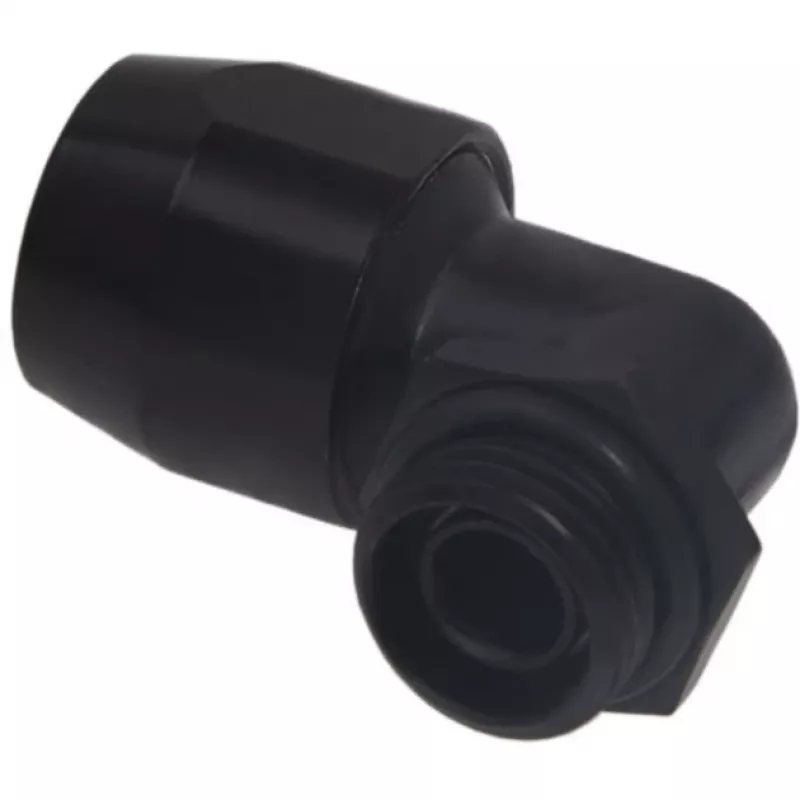 Alphacool HF sissekeeratav liitmik TPV Metal - 90° pööratav 12,7/7,6 mm - must (17455)