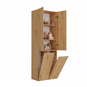 Vannitoa hoiukapp top e shop NEL 2K DD ART KPL — tammepuidust raam, eraldiseisev, 600×300×1740 mm, 3 riiulit