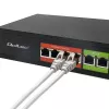Ethernet PoE lüliti QOLTEC 52289 — 4x RJ45 PoE porti, 2x RJ45 üleslinki, 65W võimsuseelarve
