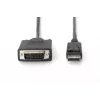 Digitus - DisplayPort-kaabel - DisplayPort (M) - DVI-D (M) - 5,0 m (DisplayPort 1.2) - Valatud, tiibkruvid - Must (AK-340301-050-S)