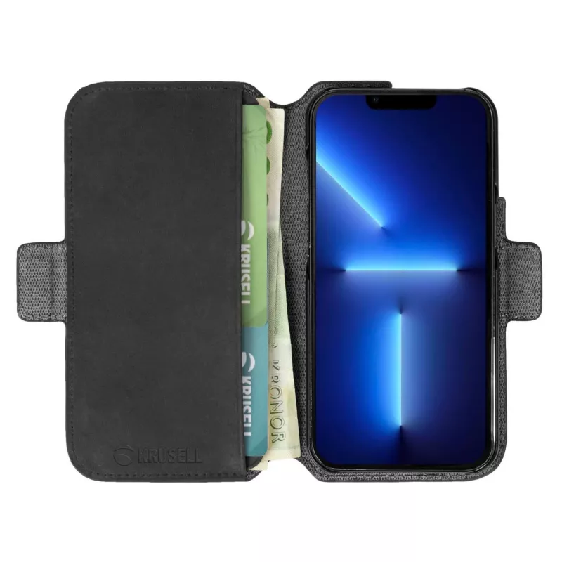 Krusell 62396 rahakotist ümbris iPhone 13 Pro Maxile 17 cm Must