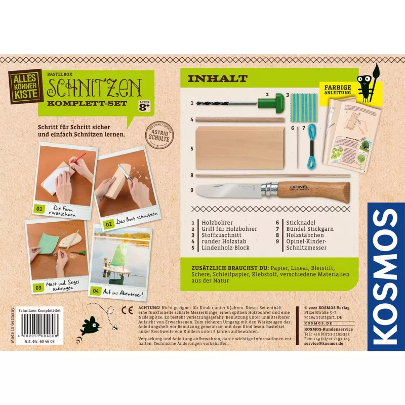 Kosmos Schnitzen Komplett-Set, Eksperimendikomplekt, 8 a, Mitmevärviline