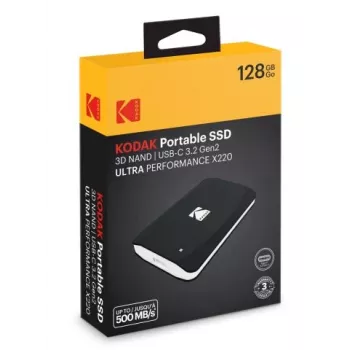 Kodak 128GB kaasaskantav 2,5-tolline SSD 3.2 Gen 2 X220