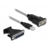 DeLOCK Adapter USB 2.0 Type-A Serial RS-232 D-Sub 9 + D-Sub 25