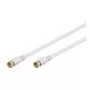 Wentronic Goobay SAT ühenduskaabel, 100% varjestatud, kullatud, valge, 10 m - F-pistik F-pistik (67289)
