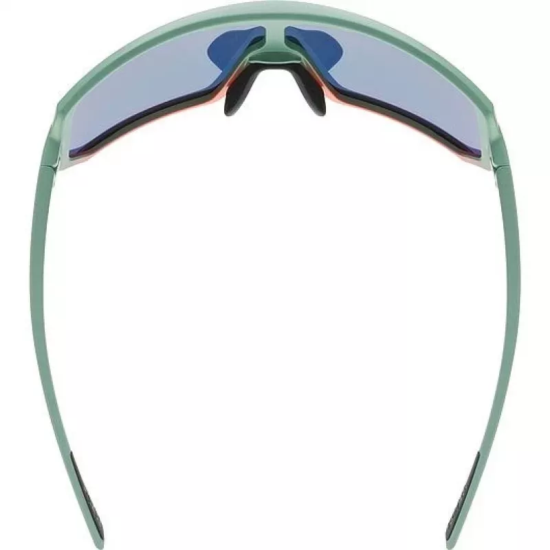 Mitmespordi prillid UVEX sportstyle 235 — Unisex, poolääreta raamiga, roheline/punane