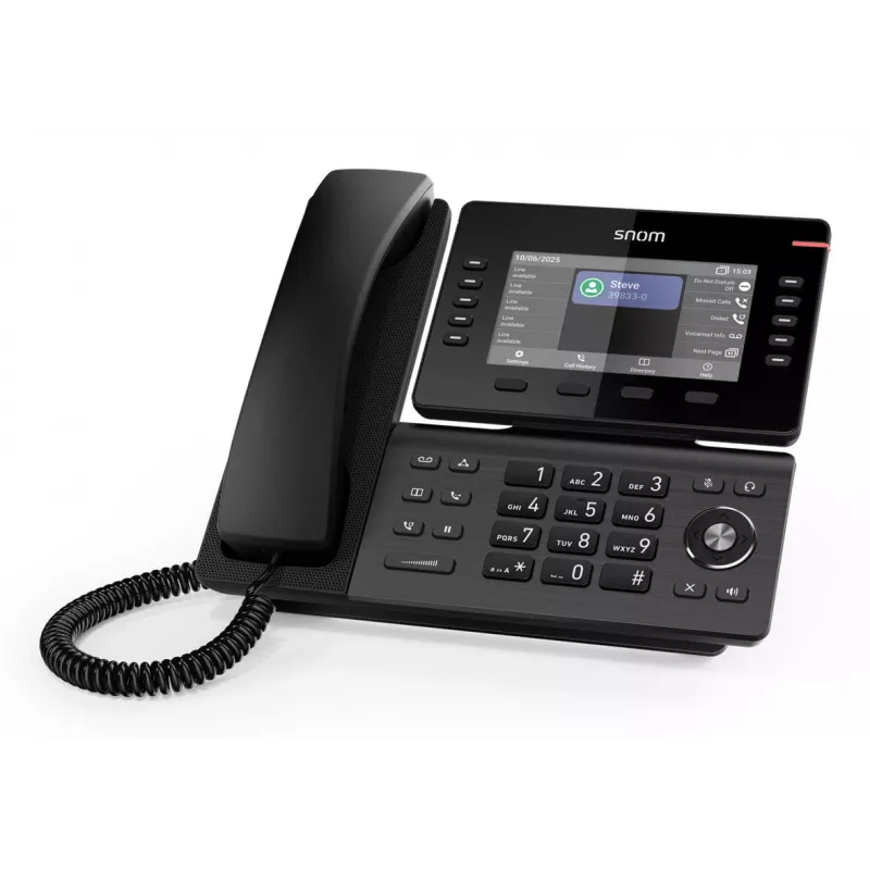 IP-telefon Snom D815WB Must — 5-tolline IPS-ekraan, Gigabit Ethernet, Wi‑Fi 802.11n/ac, PoE, Bluetooth