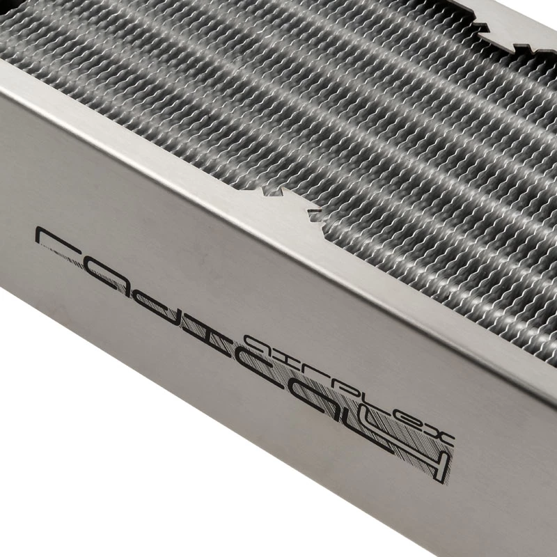 Radiaator Aqua-Computer airplex radical 4/480 — Alumiinium/Vask/Roostevaba teras, 520×140×73 mm