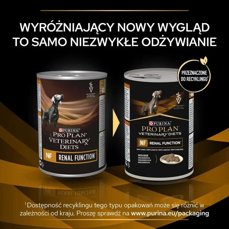 Märg koeratoit PURINA Pro Plan Veterinary Diets NF Renal Function terapeutiline, sealiha, 400 g purk