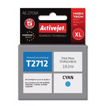 Activejet AE-27CNX tint (asendus Epson 27XL T2712; Supreme; 18 ml; tsüaan)