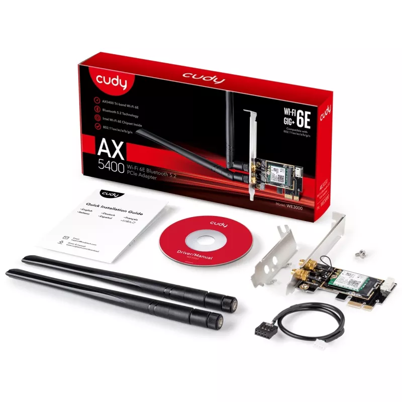 Cudy WE3000 võrgukaart sisemine WLAN / Bluetooth 2400 Mbit/s