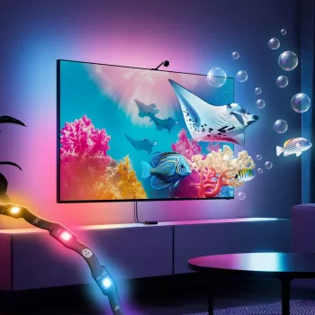 Nanoleaf 4D V2 TV ekraani peegeldus + valgusriba komplekt (telerile ja monitorile kuni 65 tolli) | 24 W | mitmevärviline RGB