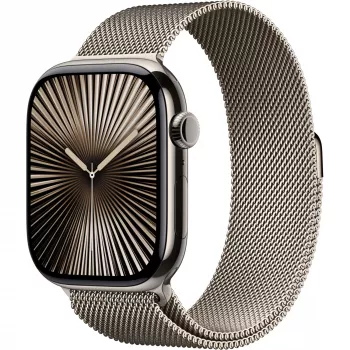 Apple Watch 10 46 mm GPS+4G titaan Milanaise M/L loodus/looduslik