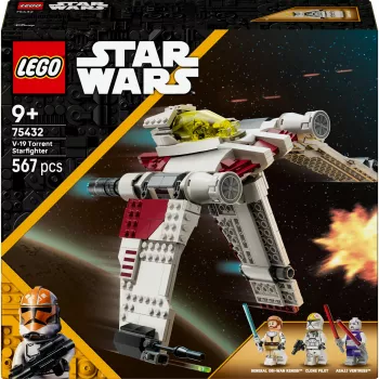 LEGO Star Wars V-19 Torrent Fighter 75432 ehituskomplekt — 567 tk, 3 minifiguuri, väljapaneku- ja mängumudel