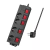 Pikendusjuhe LogiLink LPS251 1,5 m 4 vahelduvvoolu pistikupesa Siseruumidesse Must