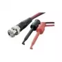 Voltcraft BNC-testjuhe [BNC-pistik – haardklambrid] 0,8 m Must, Punane BNC-2 x IC klambriga testproov (KC300I)