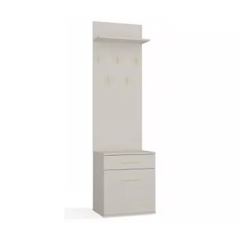 Riidepuu top e shop DUO, kašmiirivärvi, puitlaastplaat, 5 konksu, 1 sahtel, 35×50×57 cm