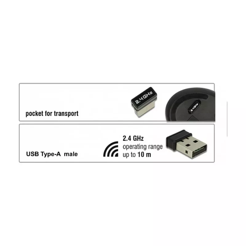 Hiir DeLOCK 12528 RF juhtmevaba optiline 1000 DPI
