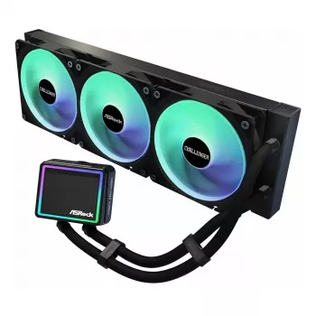 Protsessorijahuti ASRock Challenger 360 Digital ARGB Must — 360mm vedelik AIO, ARGB valgustus, radiaatorile kinnitatud ventilaatorid