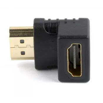HDMI soovahetaja GEMBIRD A-HDMI90-FML, HDMI HDMI-ks, 90° nurgaadapter, must