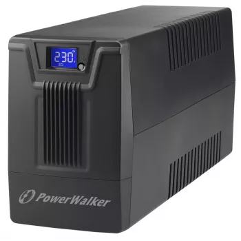 Katkematu toiteallikas PowerWalker VI 800 SCL FR — Line‑interaktiivne UPS 0,8 kVA (480 W), 2 Type E pistikupesa, USB, RJ-45/RJ-11, 12V 9Ah aku, torn, must