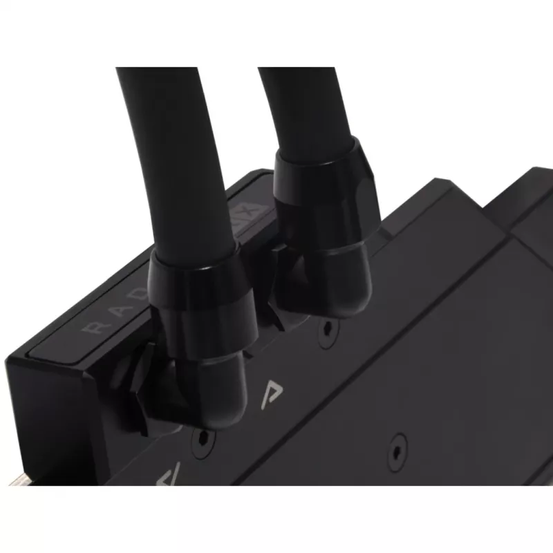 Alphacool HF sissekeeratav liitmik TPV Metal - 90° pööratav 12,7/7,6 mm - must (17455)