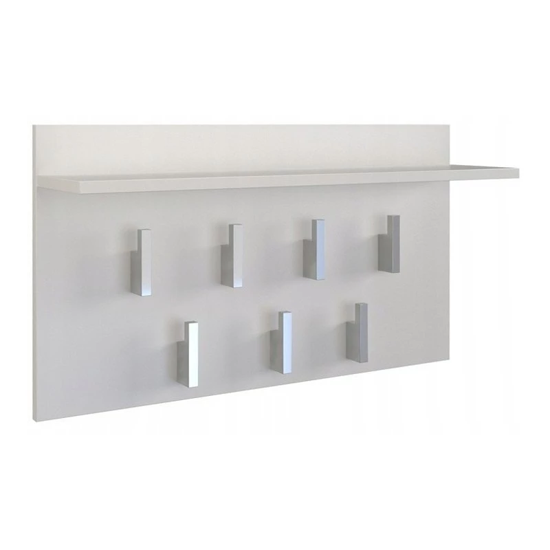 Rõivaste riidepuu Top e shop WIESZAK 2F BIEL MAT, puitlaastplaadist, 7 konksu, 700x200x400 mm