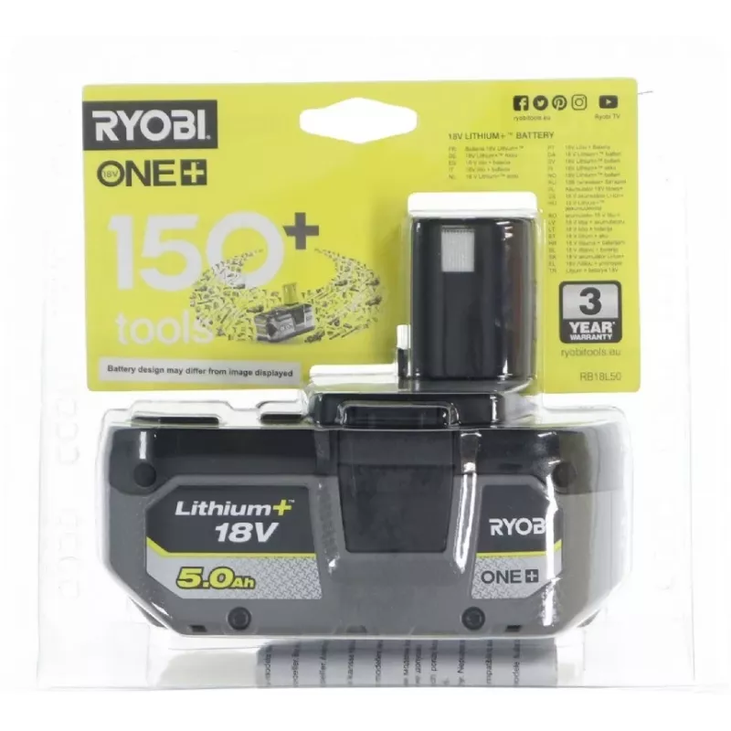 Ryobi 5133002433 RB 18L50 ONE+ 18V Aku 18 V 5,0 Ah Li-Ion
