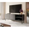 AV/TV-kapp cama meble ABETO RTV mustal terasraamil 150x42x60 cm grafiit/läikiv grafiit
