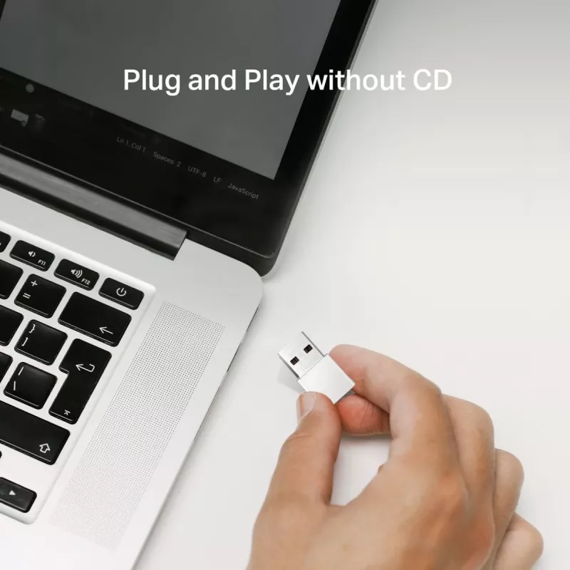 võrk USB adapter MERCUSYS MA30N — kaheribaline Wi‑Fi (2,4/5 GHz), 400/867 Mbit/s, USB 2.0, sisemine antenn, valge