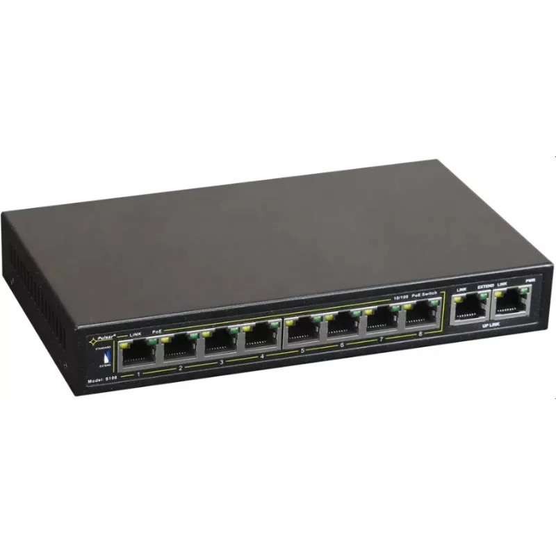 Võrgukommutaator PULSAR S108 Fast Ethernet Power over Ethernet