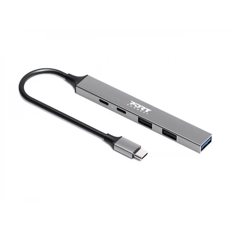 USB-Jaotur Port Designs 900163 USB-C 5000 Mbit/s Hõbedane