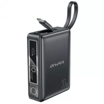 Powerbank 10000mAh 30W P87K integreeritud USB-C-ga