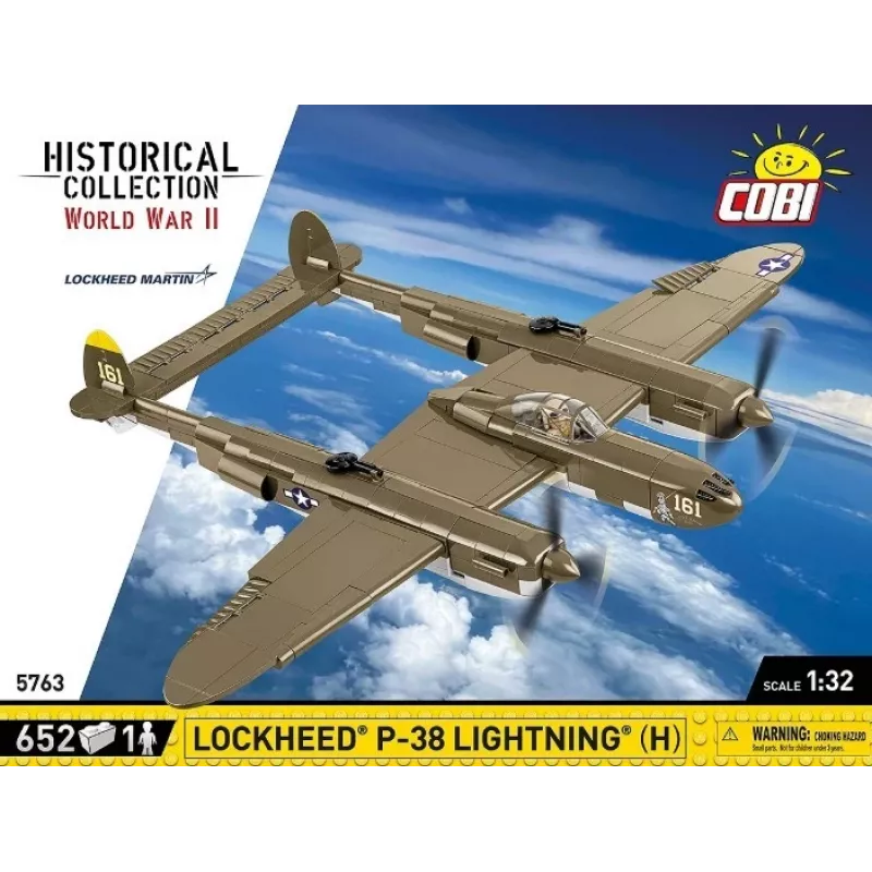 Cobi ehitusklotsid Lockheed P-38H Lightning komplekt 5763 — mudelikomplekt, kogutav lennukimudel