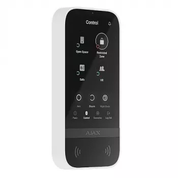 Klaviatuur Ajax KeyPad TouchScreen RF valge, patareitoitega