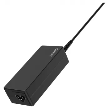 Sisene vahelduvvoolu laadija SAVIO ZA-01, 65 W USB-C PD 3.0, 100–240 V sisend, ühe pordiga, must