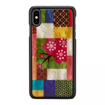 iKinsi kaitsev nutitelefoniümbris iPhone XS Maxile — kirsiõie muster, must
