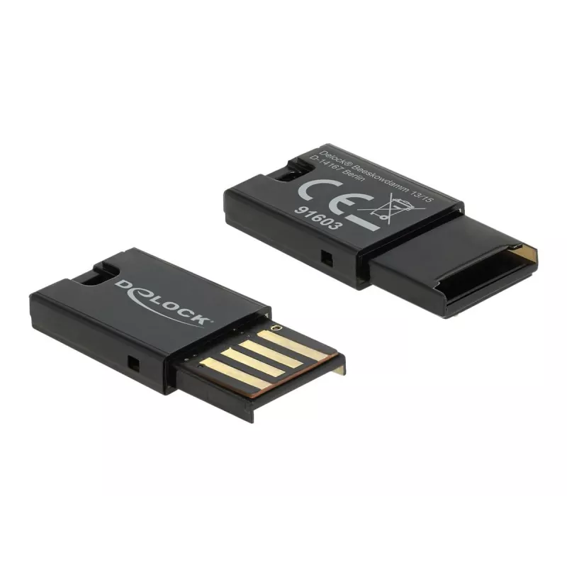 DeLOCK USB 2.0 mälukaardilugeja must MicroSD MicroSDHC MicroSDXC 480 Mbit/s