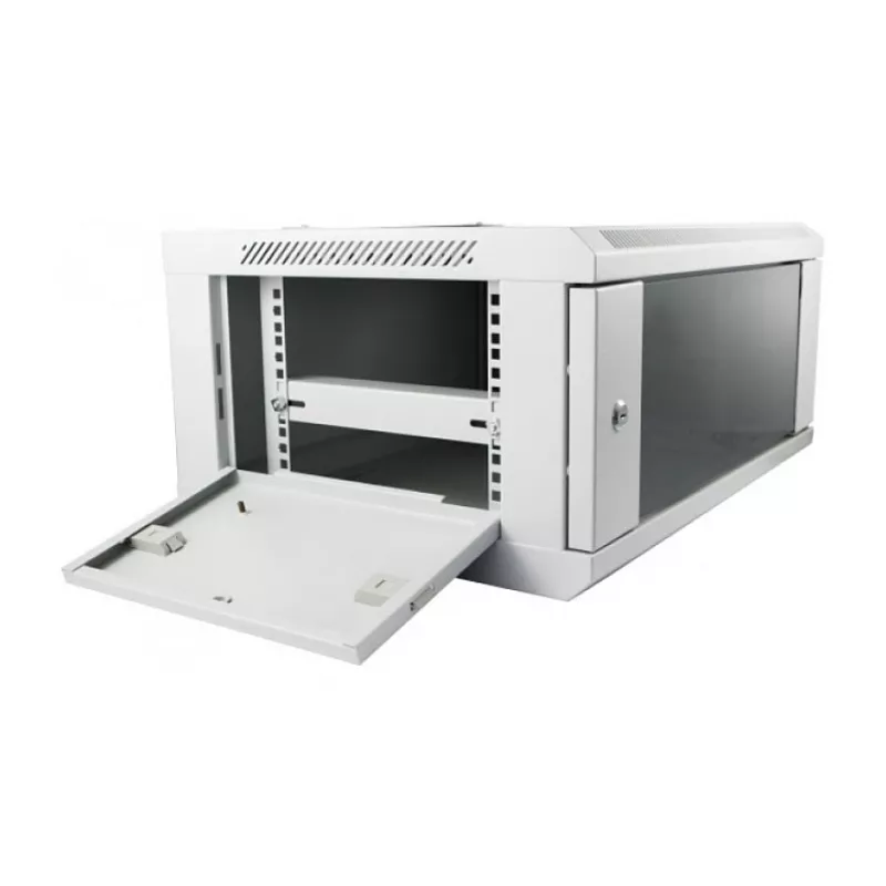 Seinale paigaldatav rack-kapp ALLNET ALL-SMC6604GRAU 4U, hall, 50 kg kandevõime, võtmega lukk