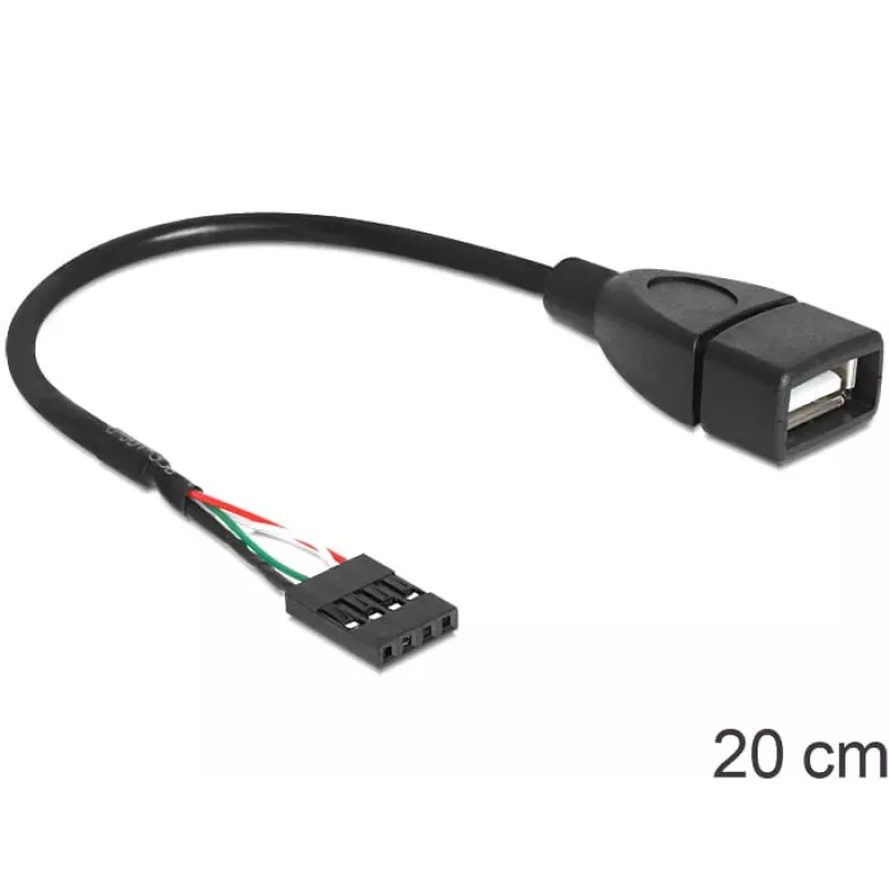 Delocki kaabel USB pin-pistikupesa > USB 2.0 tüüp-A pistikupesa 20 cm (83291)