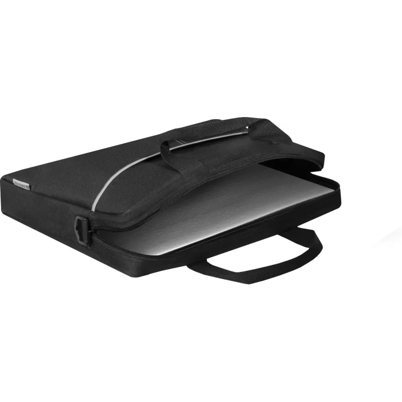Sülearvutikott DEFENDER Lite 39,6 cm (15,6 tolli) Must/Hall, polüester, tõmblukk, käepide, eemaldatav õlarihm