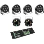 LED põrandakomplekt EUROLITE SLS-7 HCL 4x + LED FE-700 2x koos DMX Color Chief kontrolleriga
