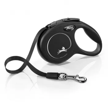 Sissetõmmatav rihm Flexi New Classic Cat XS 3 m — nöörrihm väikestele lemmikloomadele, must, max koormus 8 kg